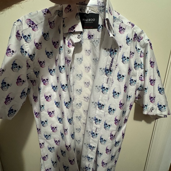 Maceoo skull short sleeve button down - Picture 2 of 3